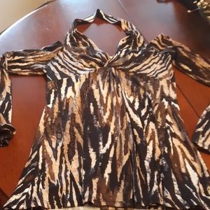 Long sleeve halter top